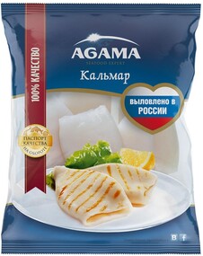 Кальмар Agama тушка сыро-замороженный, 600г