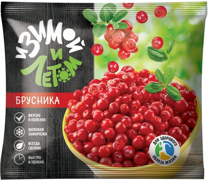 Брусника и Зимой и Летом замороженная 300 г