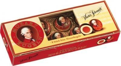 Конфеты Mozart Kugeln шоколадные с начинкой из марципана и пралине, 132г