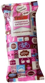 Батончик пряничный Сладкие гостинцы вишня шоколад 90гр., флоу-пак