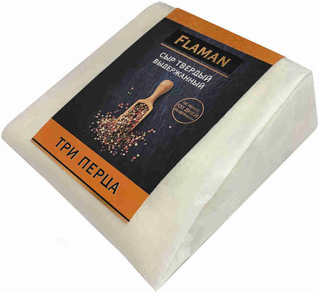 Сыр FLAMAN твердый выдержанный Три перца 40% без змж 200г