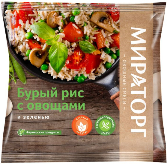 Бурый рис с овощами и зеленью Фермерские Продукты Мираторг