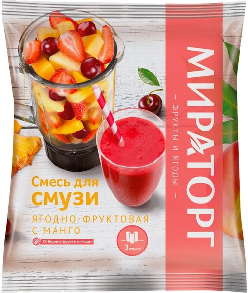Смесь для смузи ягодно-фруктовая Vитамин с манго, 300 г