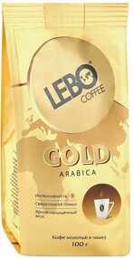 Кофе для заваривания в чашке молотый Lebo Gold Arabica, 100 г