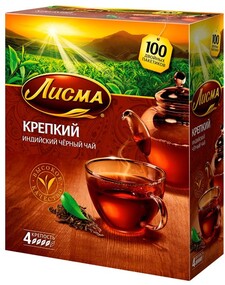 Чай Лисма Крепкий черный 100 пакетиков по 2 г