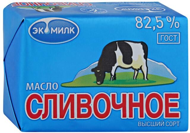Масло Экомилк Сливочное 82,5 % 100г