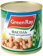 Фасоль Green Ray Белая натуральная, 425 гр., ж/б