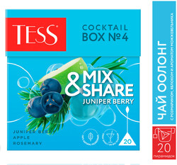 Чай оолонг Tess cocktail box № 4 juniper berry можжевельник 20 пирам*1,5 гр., картон