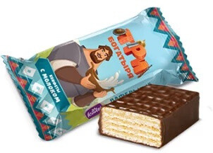 Конфеты Konti вафельные Три богатыря с молоком 250г