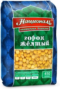 Горох Националь жёлтый (колотый), 800 гр., флоу-пак