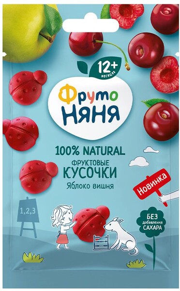 Фруктовые кусочки Фрутоняня яблоко-вишня 15г