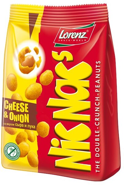 Арахис LORENZ Nichacs со вкусом сыра и лука в хрустящей оболочке из теста