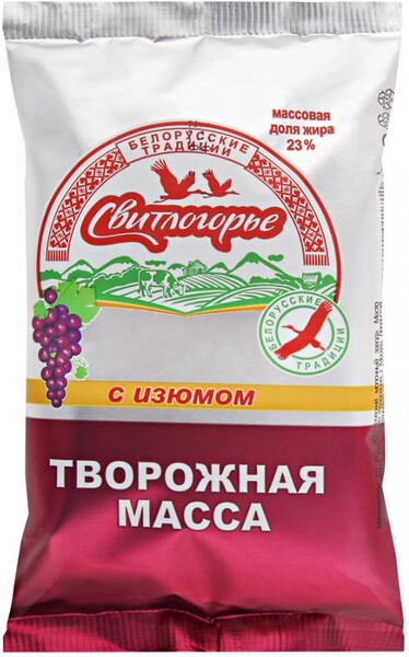 Масса Свитлогорье творожная с изюмом 23% 180г