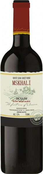 Вино белое полусладкое «Мсхали», 0.75 л