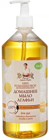 Мыло жидкое РЕЦЕПТЫ БАБУШКИ АГАФЬИ Домашнее Ромашковое 100%, 1л Россия, 1 л