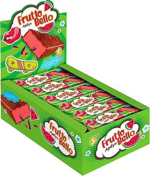 Батончик-суфле КДВ frutto bello со вкусом арбуза, 35 гр., флоу-пак