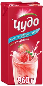 Коктейль Чудо молочное Клубника 2% 960г