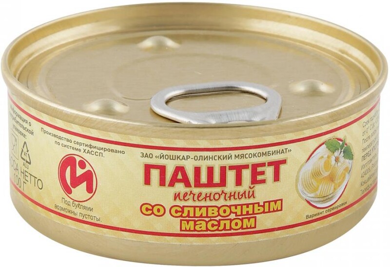 Паштет Йошкар-Ола печеночный со сливочным маслом, 100г