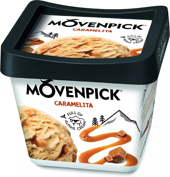 Мороженое Movenpick сливочное с Карамелью 900 мл Швейцария, БЗМЖ