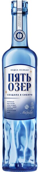 Водка Пять Озер Мягкая 38% Россия, 500 мл., стекло