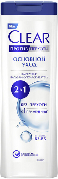 Шампунь и бальзам-ополаскиватель Clear Vita Abe Основной уход 2в1 380мл