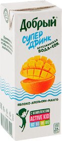 Напиток Добрый Супер дринк Яблоко, апельсин, манго 0.2л