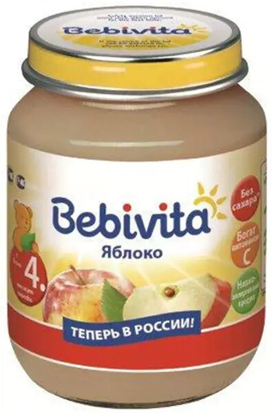 Пюре фруктовое Bebivita яблоко с 4 месяцев 100г, Россия