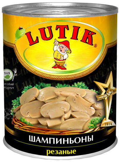 Шампиньоны LUTIK резаные, 850 мл