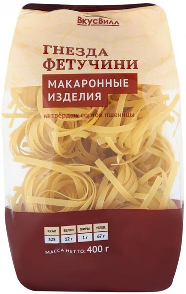 Макароны ВкусВилл Гнезда Фетучини 400г