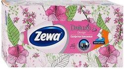 Салфетки бумажные Zewa Deluxe Дизайн косметические 3 слоя, 90 шт