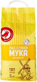 Мука АШАН Красная птица пшеничная, 5 кг