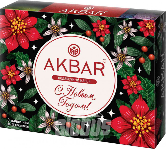 Набор чайный Akbar Подарочный С Новым годом!, 75×1,5 г
