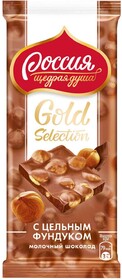 Шоколад «Россия-Щедрая душа!» Gold Selection молочный с фундуком, 85 г