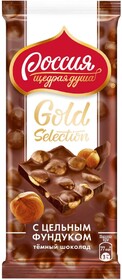 Шоколад «Россия-Щедрая душа!» Gold Selection темный с фундуком, 85 г