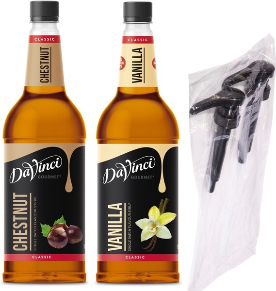 DaVinci / Набор сиропов Каштан и Ваниль+ помпы