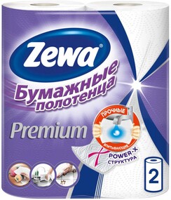 Полотенца бумажные Zewa Premium 2 слоя, 2 рулона
