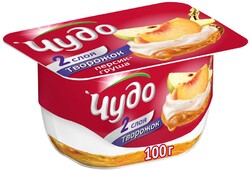 Десерт творожный Чудо творожок воздушный Персик-Груша 4,2% 100г