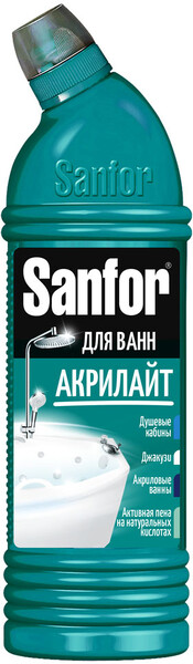 Чистящее средство Sanfor акрилайт гель для акриловых ванн, 750 мл., ПЭТ