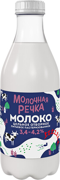 Молоко МОЛОЧНАЯ РЕЧКА  3,4%, 930мл