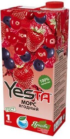 Сок Yesta Морс Ягодный, 1 л., тетра-пак