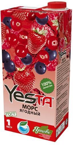 Сок Yesta Морс Ягодный, 1 л., тетра-пак