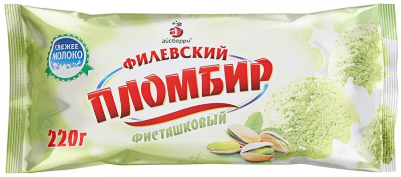 Мороженое Филевское Пломбир фисташковый брикет 220 г