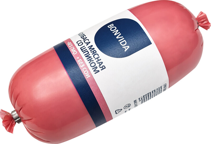 Колбаса вареная BONVIDA Мясная со шпиком, 500г