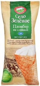 Мороженое Село Зеленое пломбир с ароматом ванили 18% 110 г