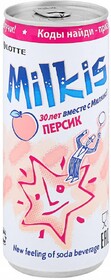 Газированный напиток Персик, Lotte Милкис, 250 мл., ж/б