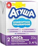 Смесь Агуша-2 кисломолочная для детей с 6 месяцев 3,4% 204г
