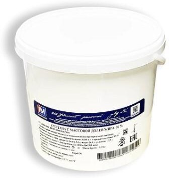 Сметана Минская марка 25%, 5 кг., ведро