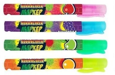 Жидкая карамель Конфитой конфиспрей маркер клубника виноград яблоко апельсин, 20 мл., пластик