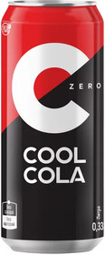 Напиток сильногазированный Cool Cola Zero безалкогольный а/б 330 мл