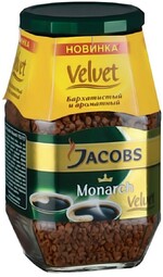 Кофе Jacobs Вельвет 95 гр. сублимированный, стекло (12)/(154) NEW!!!